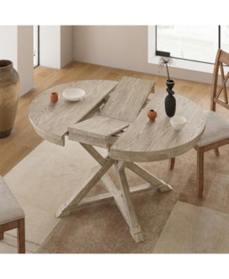 Ignacio Farmhouse Extendable Dining Table With Solid Wood Legs