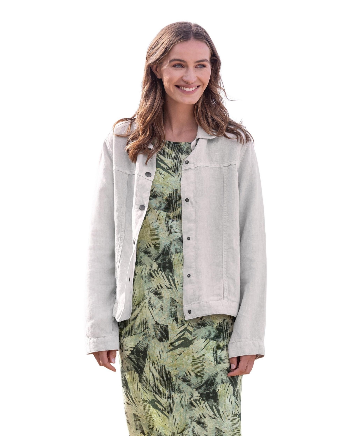 Women's Linen Western Jacket - Stone