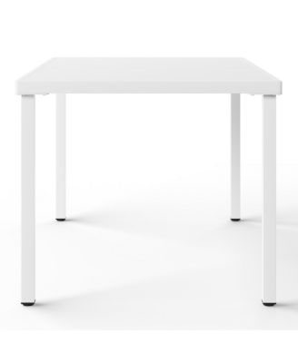 7-Piece Outdoor Metal Rectangle Patio Dining Table Set With Stackable Patio Dining Chairs