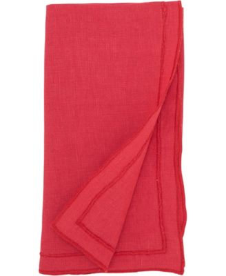 Stonewashed Overlock Linen Edge Napkins, 20" x 20"