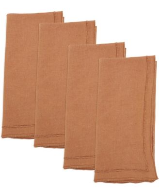 Stonewashed Overlock Linen Edge Napkins, 20" x 20"