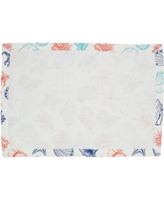 Ocean Breeze Sea Shells Cotton Placemats, 14" x 20"