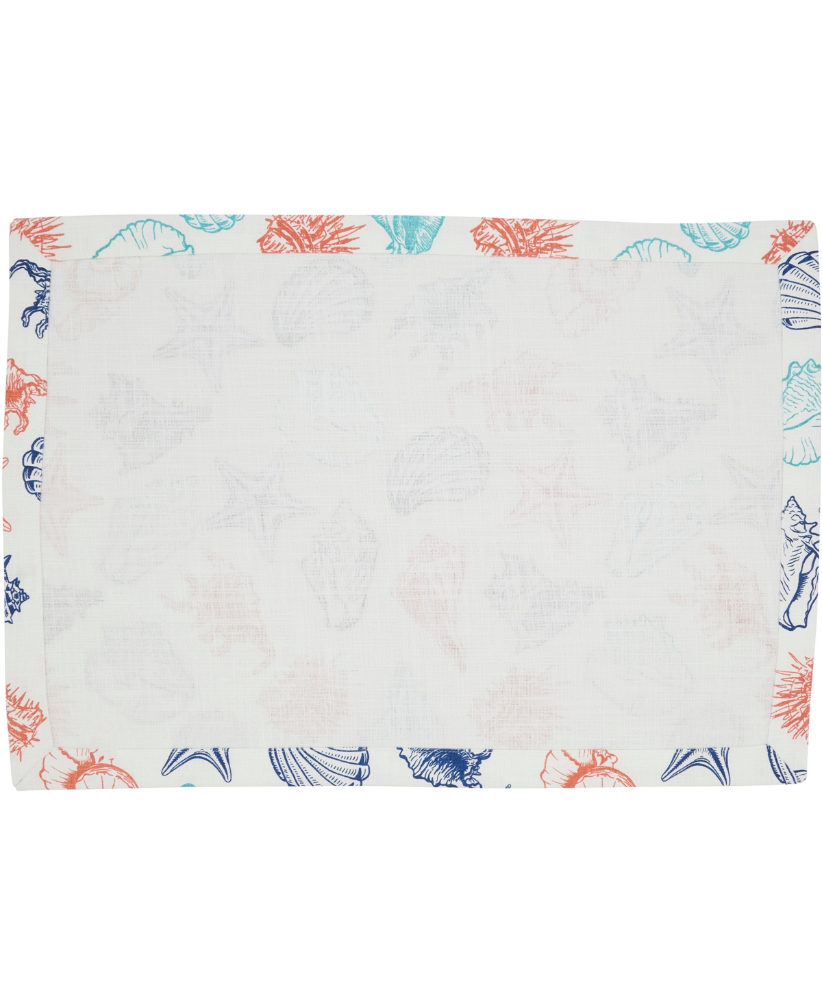 Saro Lifestyle Ocean Breeze Sea Shells Cotton Placemats, 14" X 20" In Multi