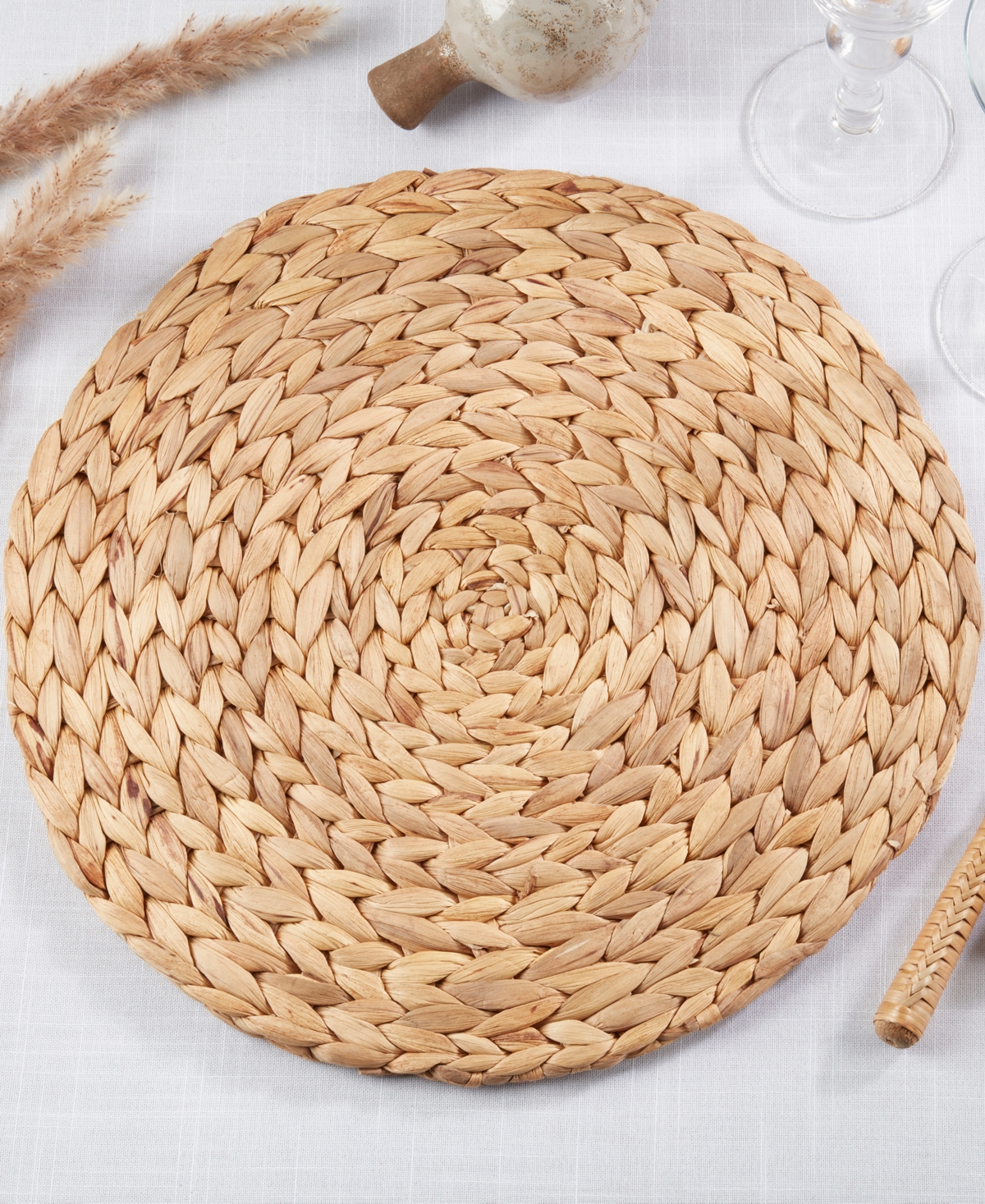 Saro Lifestyle Handwoven Water Hyacinth Placemats, 15" Round In Natural