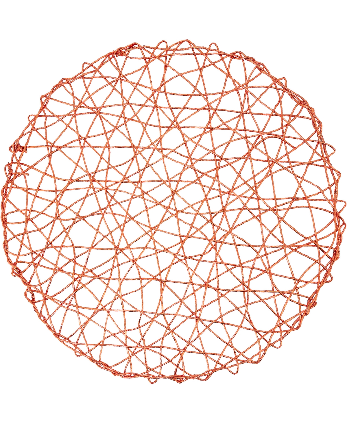 Saro Lifestyle Intricate Wire Placemats, 15" Round In Orange