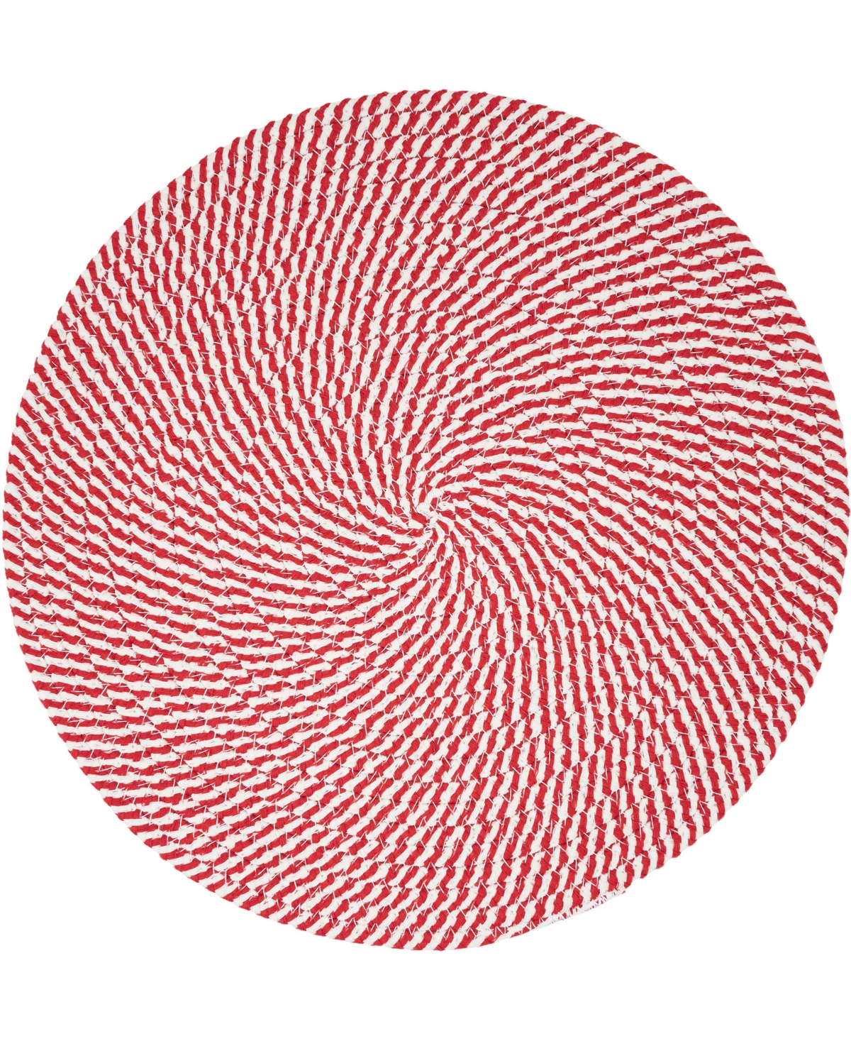 Saro Lifestyle Stripe Of Mint Placemats, 15" Round In Red