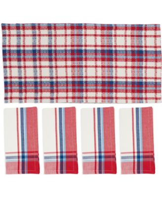 Simple Plaid Cotton Placemats and Napkins, Set of 8
