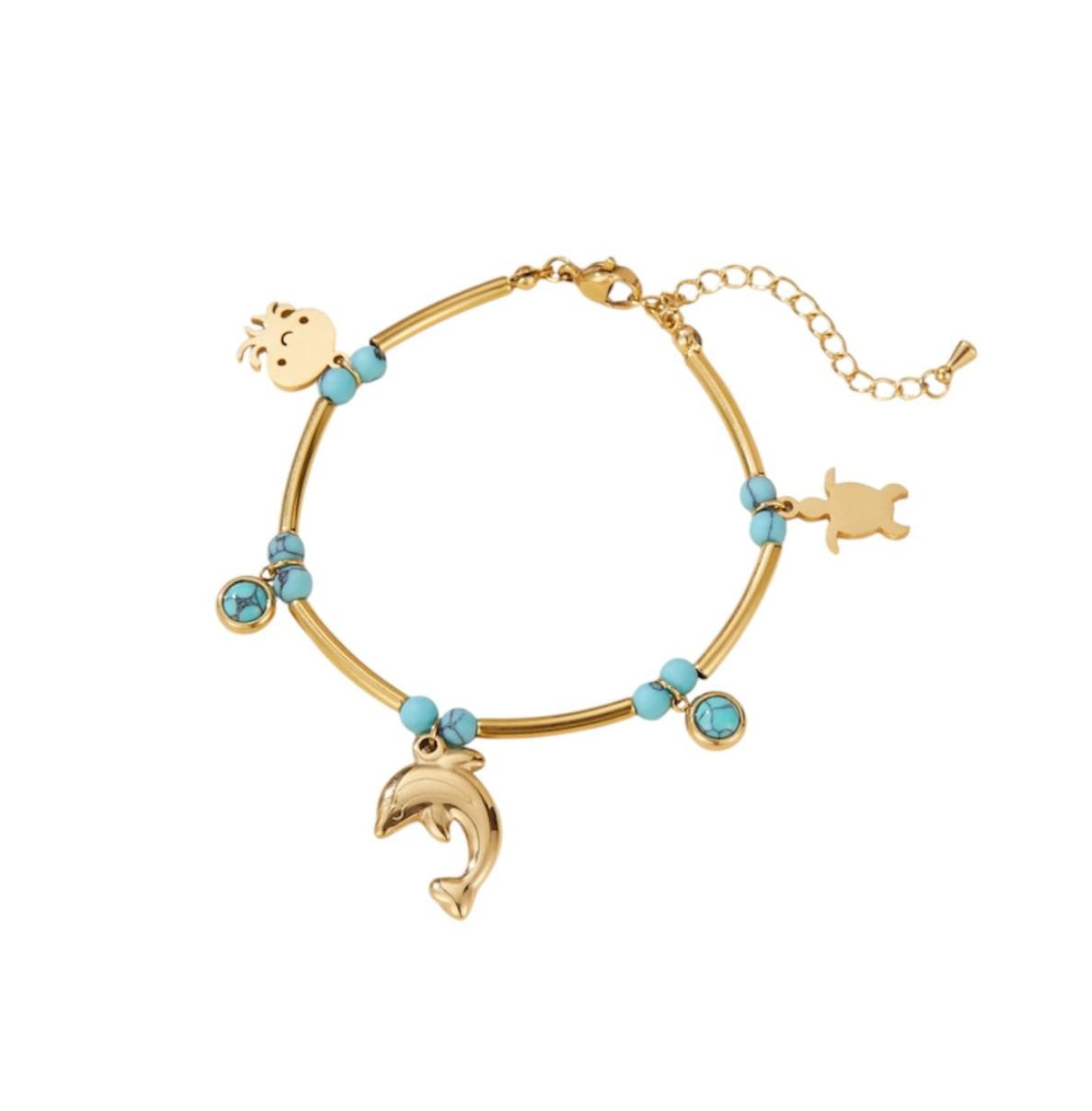 Seabreeze Sparkle Turquoise Bracelet - Gold