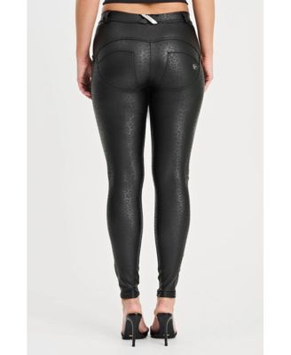 Women's Panther Faux Leather Mid-Rise Sculpting Pants