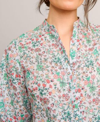 Women's Cotton Band Collar Hallie Shirt