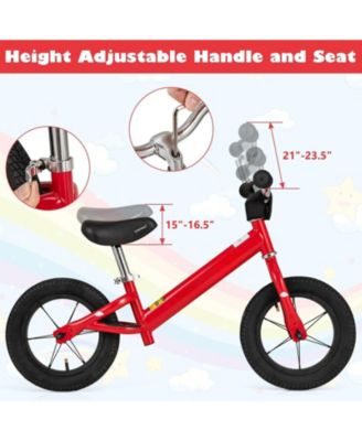 12 Inch Toddler Balance Bike with Height Adjustable Handlebar and Seat