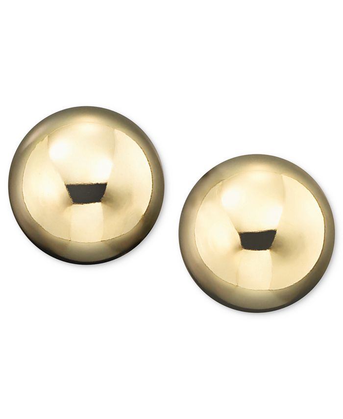 Macy's 14K Gold Flat Ball Stud Earrings