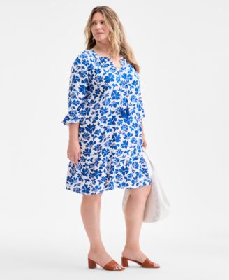 Plus Size Floral Spark Shift Dress, Exclusively at Macy's 