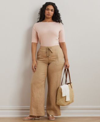 Plus Size Cotton-Blend Boatneck Top