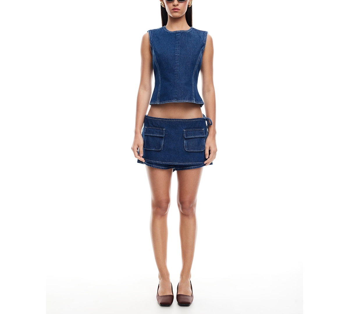 Women's Countryside Denim Crop Top - Blue Denim