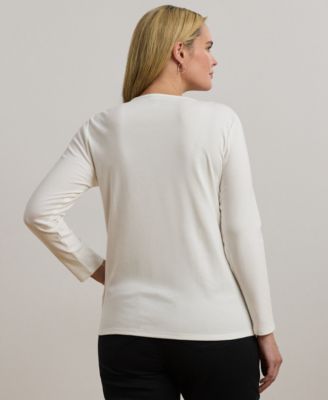Plus Size Stretch Long-Sleeve Tee