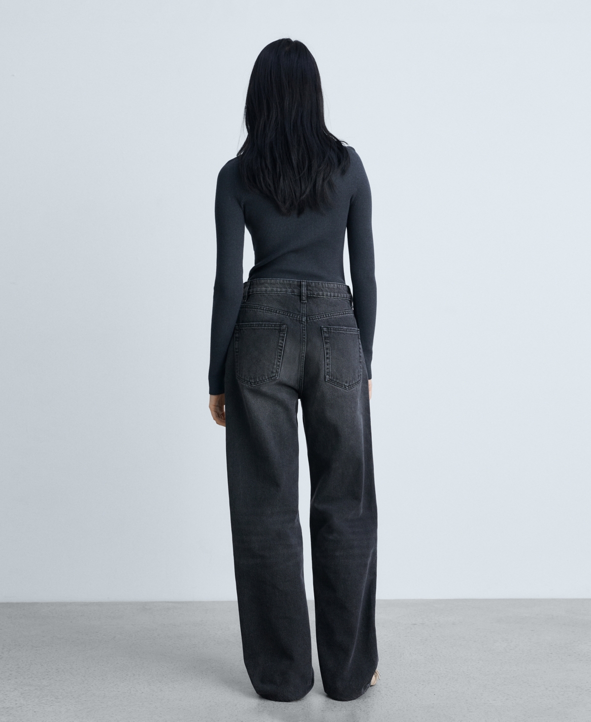 Mango Women's Miami Medium-rise Straight-fit Jeans In Black