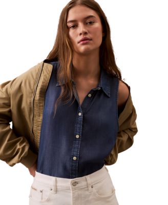 Women's Sleeveless Button-Down Shirt