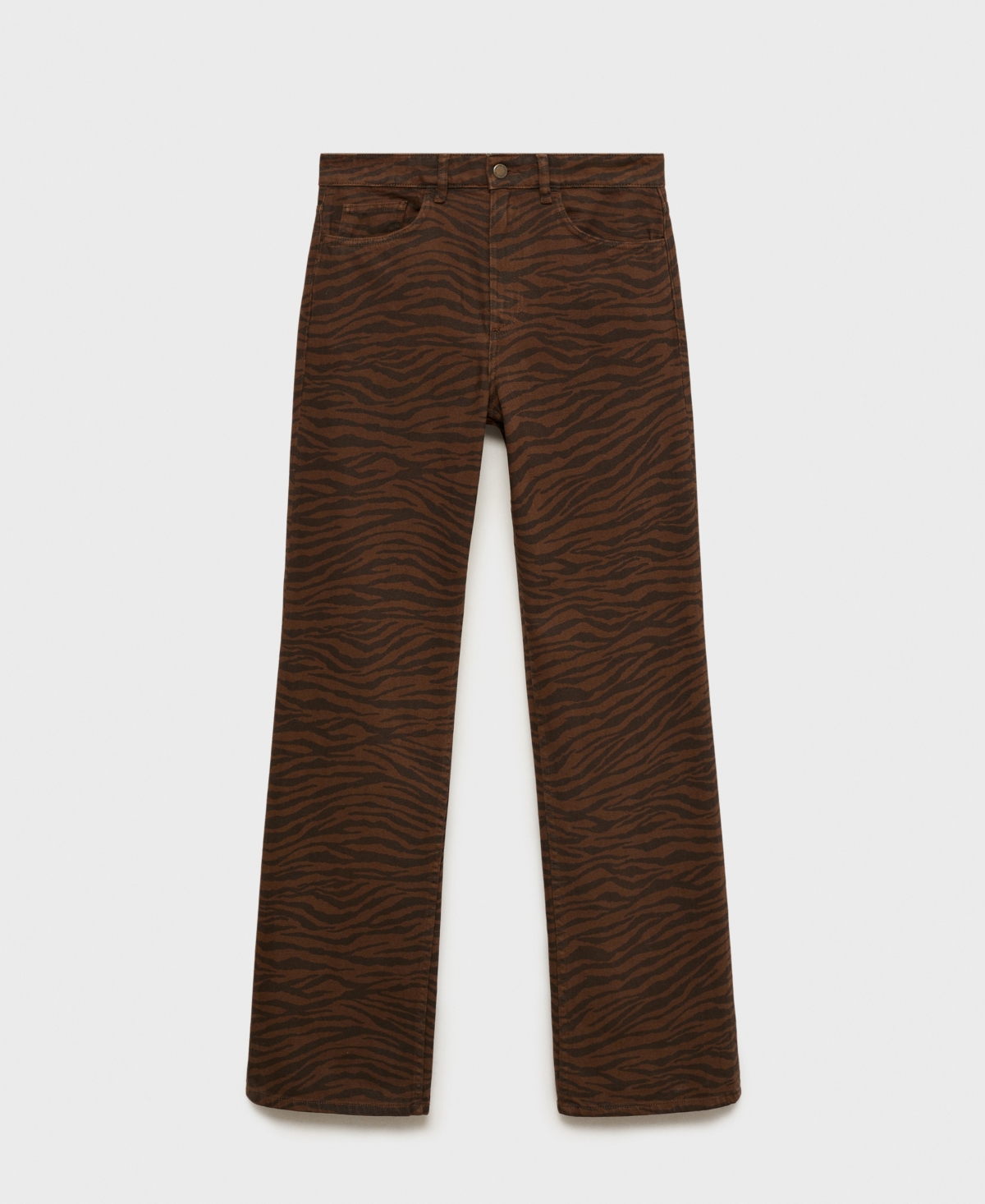 Mango Women's Zebra Print Straight-fit Jeans In Brown