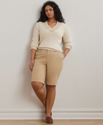 Plus-Size Stretch Cotton Shorts