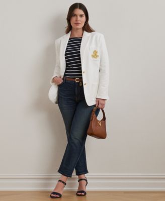 Plus Size Bullion Jacquard Blazer