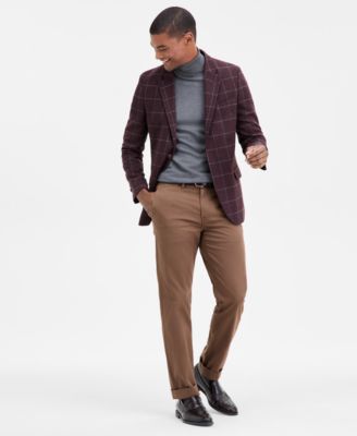 Men's Modern-Fit Wine Window Tweed Sport Coat