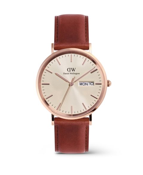 Мужские часы Daniel Wellington Analog Brown Genuine Leather Watch, 40mm
