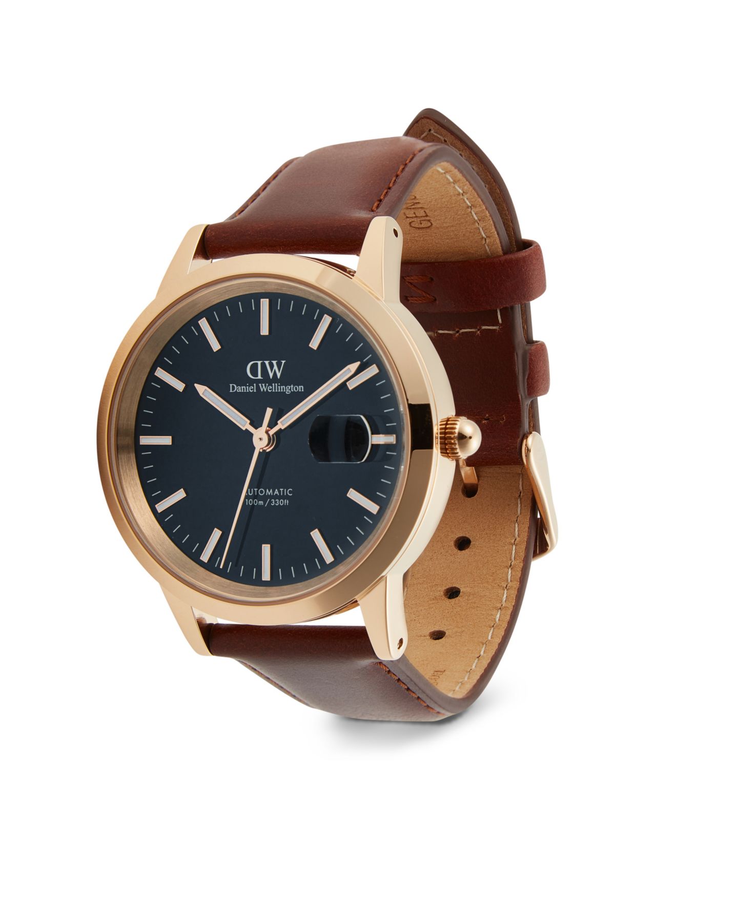 Часы Daniel Wellington Unisex Automatic Brown Genuine Italian Chrome-Free Leather Watch, 40mm — фото 3