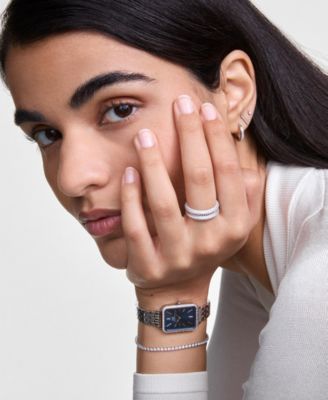 Unisex Analog Silver-Tone Stainless Steel Watch, 20mm