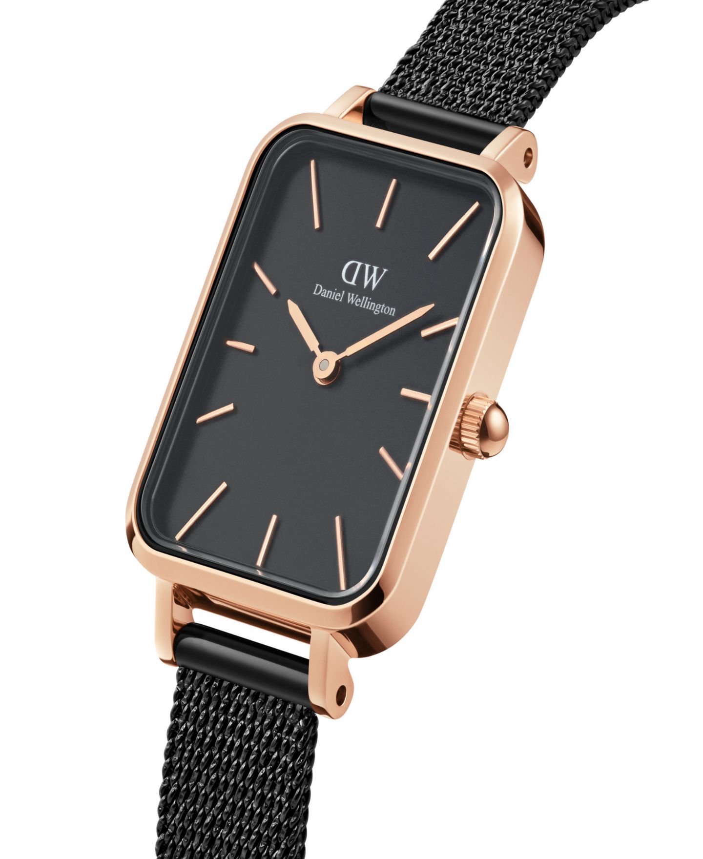 Часы Daniel Wellington Unisex Analog Black Stainless Steel Mesh Watch, 20mm — фото 3