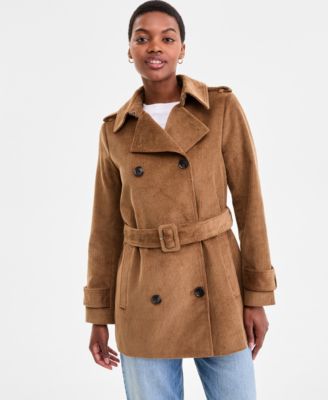 BCBG - Women's Belted Corduroy Trench Coat