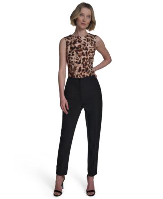 Women's Pintuck High-Waisted Ankle Pants