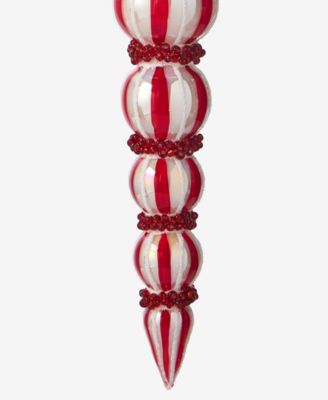 Christmas Cheer Red Stripe Finial Ornament, Macy's Exclusive