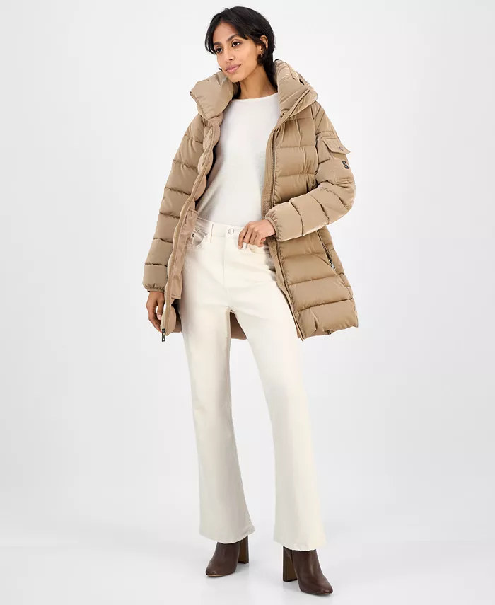 Women's Hooded Puffer Coat - thumbnail 3