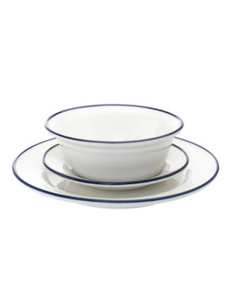Bistro Blue Band 16 Pc. Dinnerware Set, Service for 4