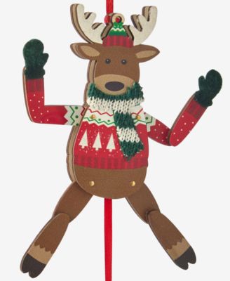 Christmas Cheer Wood Deer Ornament, Macy's Exclusive