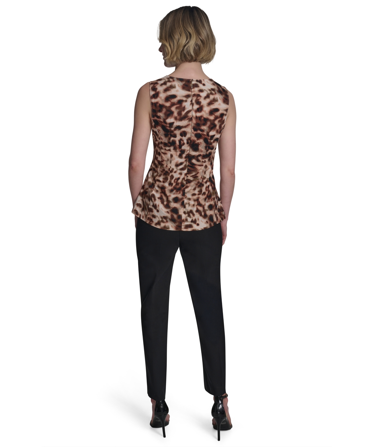 HALSTON WOMEN'S COTTON PRINTED SLEEVELESS TANK TOP 
