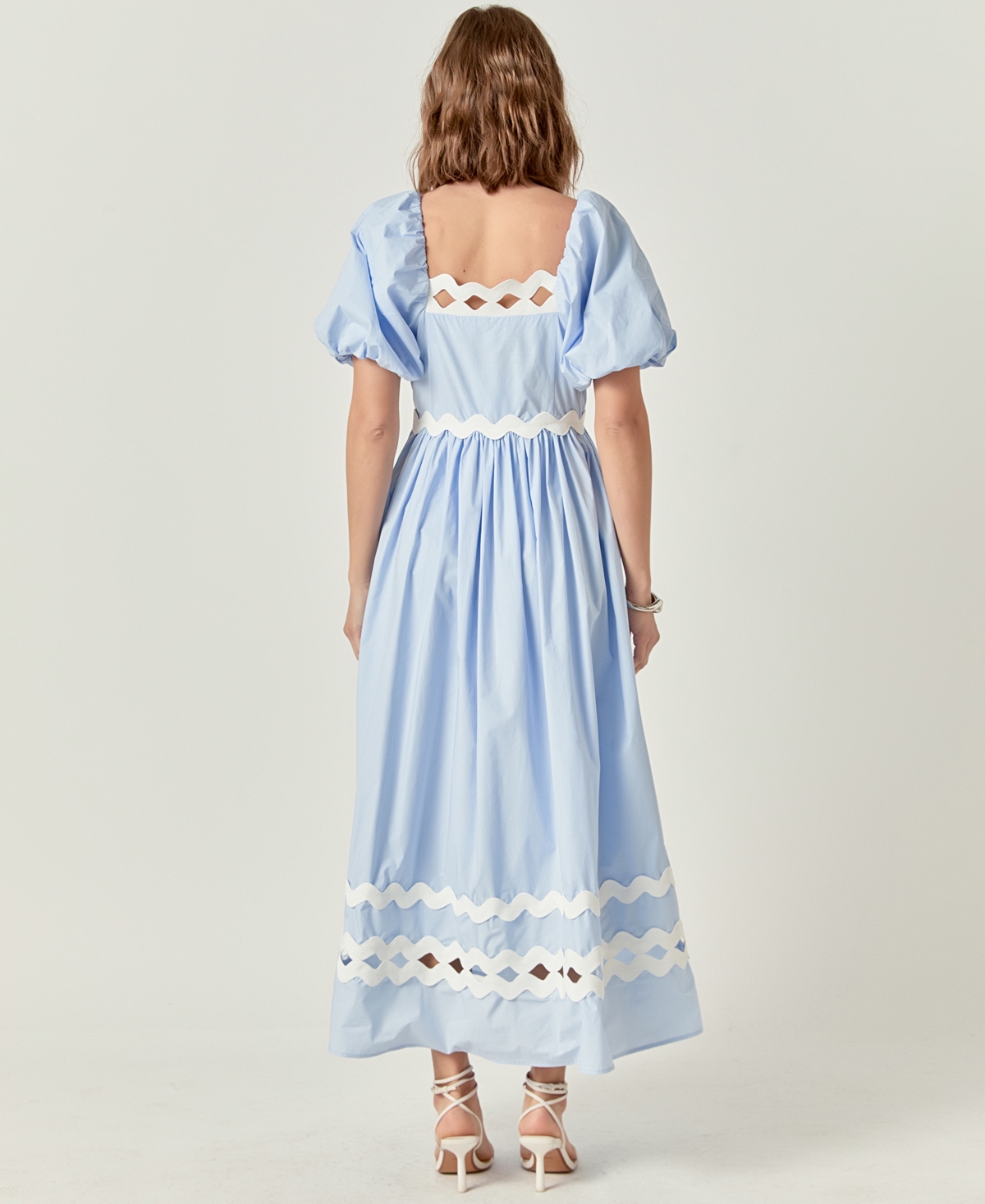ENGLISH FACTORY WOMEN'S SCALLOP-TRIM COTTON MIDI DRESS 