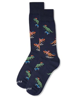 Men's Skiing and Skating Dinosaurs Novelty Crew Socks