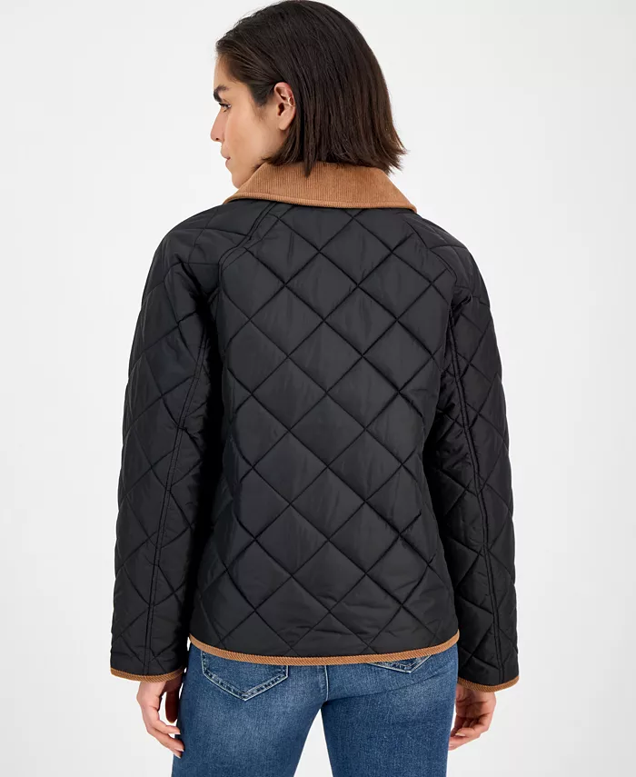 Women's Reversible Quilted Corduroy-Trim Coat - thumbnail 4