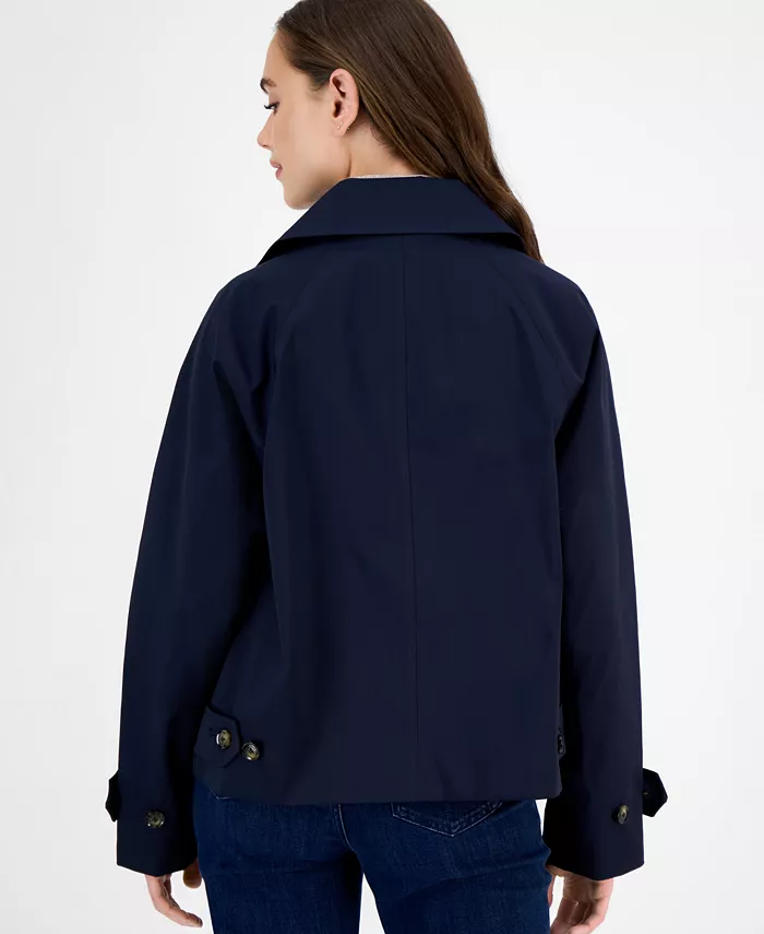 Women's Short Single-Breasted Trench Coat - thumbnail 2