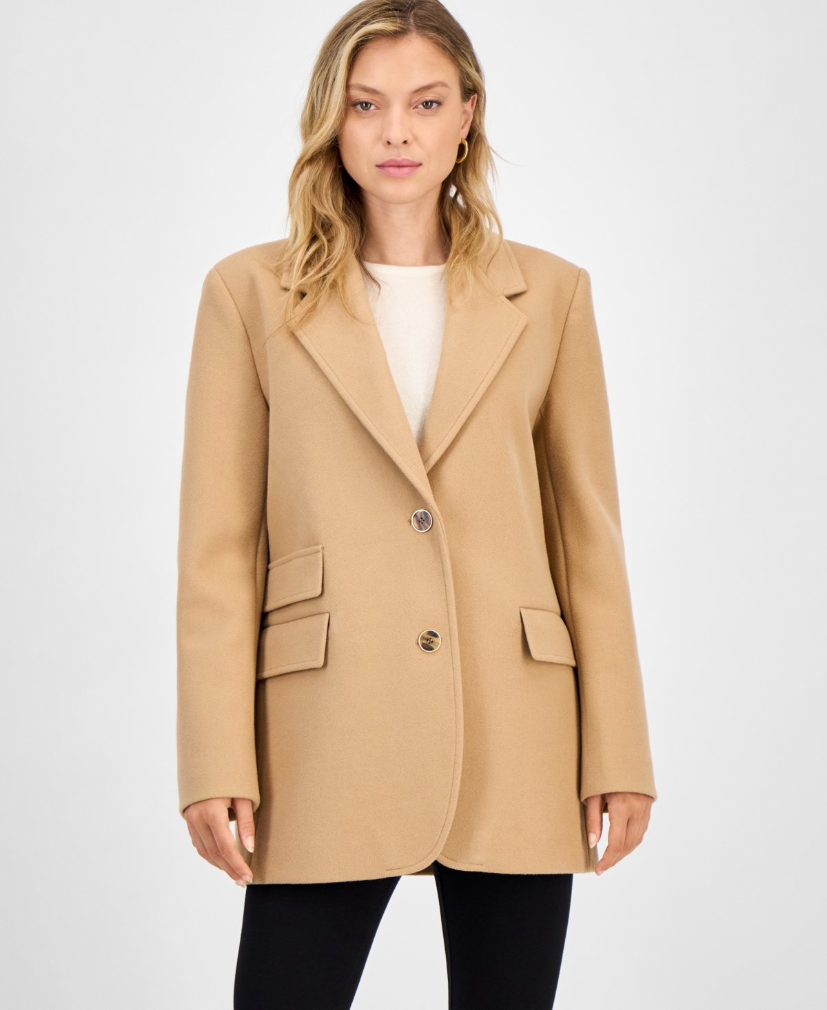Cece Women's Notched-collar Two-button Blazer Coat In Brown