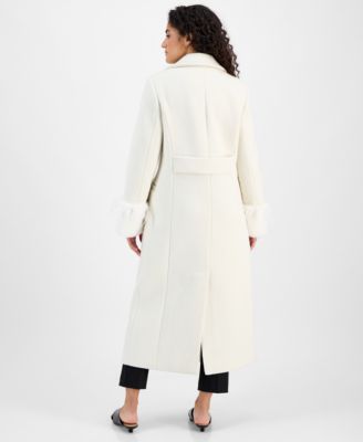 Women's Notched-Collar Single-Breasted Maxi Coat