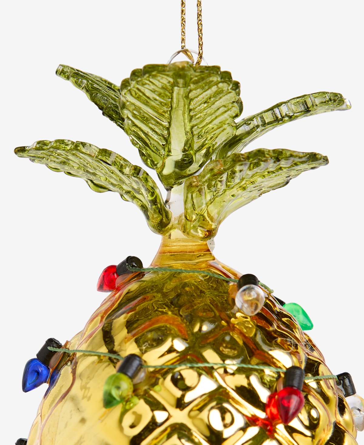 Holiday Lane Hawaii Glass Decorated Pineapple Ornament, Macy's Exclusive In Multi