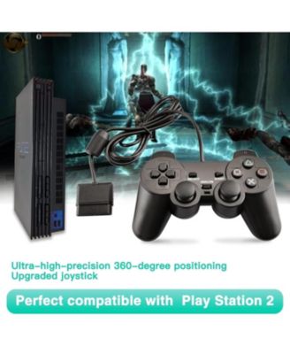 Wired Dual Vibration Game Controller for Sony PlayStation 2 – Ergonomic Design, 6FT Cable, High Precision Joysticks (Black)