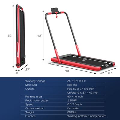 2-in-1 Folding Walking Pad Treadmill – LED Display, Remote Control, and Ultra-Compact Design for Home Fitness