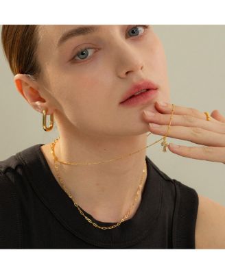 Sterling Silver 18k Gold Plated Celine Chain Necklace