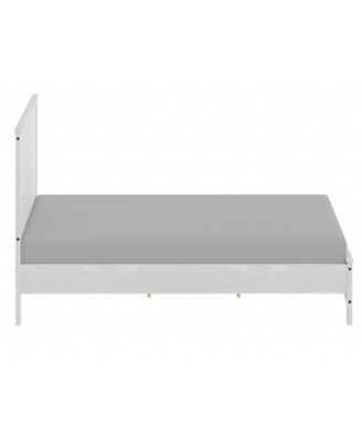 White Solid Wood Full Double Bed Frame