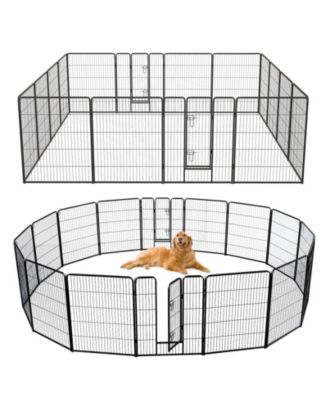 Slickblue Adjustable Height Dog Playpen with Lockable Door – Spacious Pet Play Area for Dogs