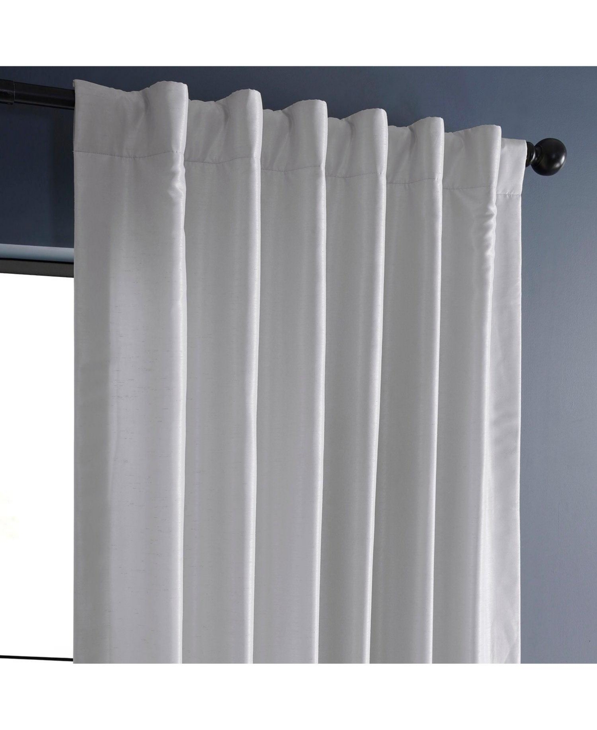 Half Price Drapes Ice Ruched Vintage Textured Faux Dupioni Silk Curtain